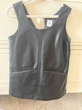 GAP Black Faux Leather Dress